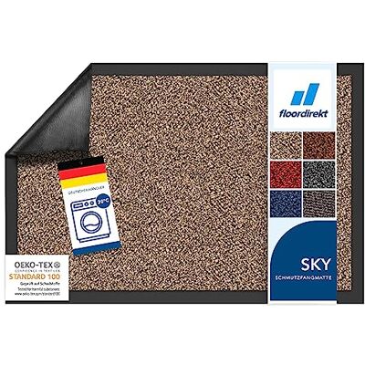 Floordirekt Schoonloopmat Rhine, wasbare en effectieve vloermat, vuilvangmat met antislip achterkant, deurmat in vele maten en kleuren, oker-zwart (gemêleerd), 120 x 300 cm Floordirekt Schoonloopmat Rhine, wasbare en effectieve vloermat, vuilvangmat met antislip achterkant, deurmat in vele maten en kleuren, oker-zwart (gemêleerd), 120 x 300 cm