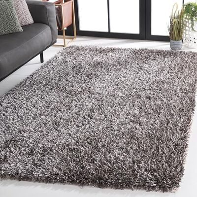SAFAVIEH rechthoekig tapijt voor binnen, geweven, collectie Nouvelle-Orleans Shag, SG531, platina/ivoor, 122 x 183 cm, voor woonkamer, slaapkamer of elke andere binnenruimte SAFAVIEH rechthoekig tapijt voor binnen, geweven, collectie Nouvelle-Orleans Shag, SG531, platina/ivoor, 122 x 183 cm, voor woonkamer, slaapkamer of elke andere binnenruimte