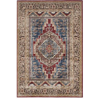 SAFAVIEH , Rechthoekig tapijt voor binnen, met antieke look, geweven, collectie BIJ636, in koningsblauw/bruin, 91 x 152 cm, voor woonkamer, slaapkamer of elke andere ruimte binnenshuis. SAFAVIEH , Rechthoekig tapijt voor binnen, met antieke look, geweven, collectie BIJ636, in koningsblauw/bruin, 91 x 152 cm, voor woonkamer, slaapkamer of elke andere ruimte binnenshuis.