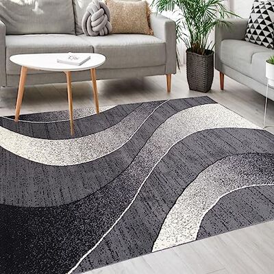 Mazovia Modern tapijt tapijt voor slaapkamer, woonkamer en eetkamer robuust zacht laagpolig tapijt Oeko-Tex woonkamertapijt collectie ATENA grijs 300 x 400 cm Mazovia Modern tapijt tapijt voor slaapkamer, woonkamer en eetkamer robuust zacht laagpolig tapijt Oeko-Tex woonkamertapijt collectie ATENA grijs 300 x 400 cm