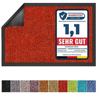 Floordirekt Schoonloopmat Rhine, wasbare en effectieve vloermat, vuilvangmat met antislip achterkant, deurmat in vele maten en kleuren, rood, 120 x 300 cm Floordirekt Schoonloopmat Rhine, wasbare en effectieve vloermat, vuilvangmat met antislip achterkant, deurmat in vele maten en kleuren, rood, 120 x 300 cm