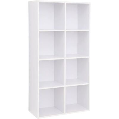 KARAT Elegant opbergrek met meerdere vakken, boekenkast voor de slaapkamer, in kubusvorm, met veiligheidsgordel, kantelbeveiliging (California wit, 29 x 59,6 x 121 cm (b x h) (8 vakjes)) KARAT Elegant opbergrek met meerdere vakken, boekenkast voor de slaapkamer, in kubusvorm, met veiligheidsgordel, kantelbeveiliging (California wit, 29 x 59,6 x 121 cm (b x h) (8 vakjes))