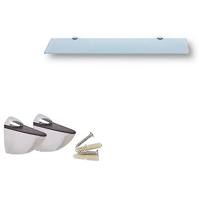 Euro Tische Glazen wandrek, wit glas, glazen rek voor de badkamer, wit glas, doucherek met 6 mm ESG veiligheidsglas en metalen houders, verschillende maten (40 cm) Euro Tische Glazen wandrek, wit glas, glazen rek voor de badkamer, wit glas, doucherek met 6 mm ESG veiligheidsglas en metalen houders, verschillende maten (40 cm)