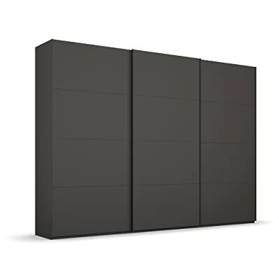 RAUCH Möbel Beluga schuifdeurkast grafiet 3 deuren met 3 kledingstangen, 3 legplanken, 270 x 236 x 69 cm RAUCH Möbel Beluga schuifdeurkast grafiet 3 deuren met 3 kledingstangen, 3 legplanken, 270 x 236 x 69 cm