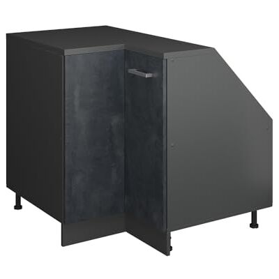 Vicco Opbergkast onder helling, hoekkast Rion, beton zwart/antraciet, L 75,6 x D 60 cm met 1 deur, ruimtebesparend voor zolderruimtes Vicco Opbergkast onder helling, hoekkast Rion, beton zwart/antraciet, L 75,6 x D 60 cm met 1 deur, ruimtebesparend voor zolderruimtes