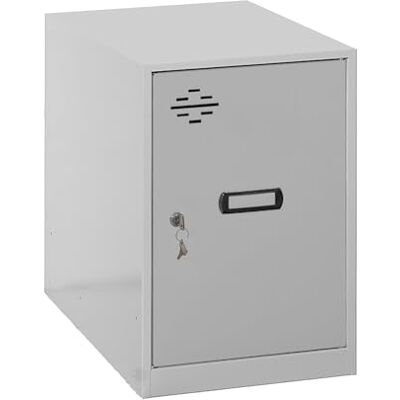Simon Rack Klein, metalen kledingkast, klein, 475 x 300 x 500 mm, metalen kast klein, inclusief sleutel, grijs Simonlocker Simon Rack Klein, metalen kledingkast, klein, 475 x 300 x 500 mm, metalen kast klein, inclusief sleutel, grijs Simonlocker