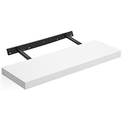VASAGLE LWS26WT Wandrek, zwevende plank, hangrek voor boeken, foto's, decoratie, 60 x 20 x 3,8 cm, van mdf, voor woonkamer, keuken, entree, slaapkamer, badkamer, wit Étagère Suspendue pour Cadres Photo, Rangement pour Salon, Bureau, Cuisine, Blanc Nuage VASAGLE LWS26WT Wandrek, zwevende plank, hangrek voor boeken, foto's, decoratie, 60 x 20 x 3,8 cm, van mdf, voor woonkamer, keuken, entree, slaapkamer, badkamer, wit Étagère Suspendue pour Cadres Photo, Rangement pour Salon, Bureau, Cuisine, Blanc Nuage