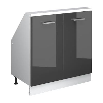 Vicco Opbergkast Rion, hoogglans antraciet/wit Vicco Opbergkast Rion, hoogglans antraciet/wit