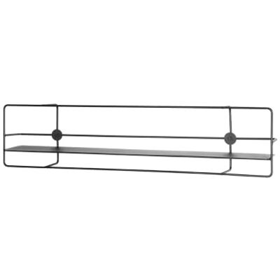 HAKU Möbel wandrek, metaal, zwart, L 90 x D 14 x H 21 cm HAKU Möbel wandrek, metaal, zwart, L 90 x D 14 x H 21 cm