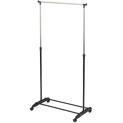Compactor Simple RAN9413 Kledingrek, in hoogte verstelbaar, kunststof en metaal, zwart/zilver, 78 x 42 x 85-165 cm Compactor Simple RAN9413 Kledingrek, in hoogte verstelbaar, kunststof en metaal, zwart/zilver, 78 x 42 x 85-165 cm