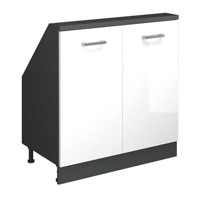 Vicco Opbergkast Rion, hoogglans wit/antraciet Vicco Opbergkast Rion, hoogglans wit/antraciet