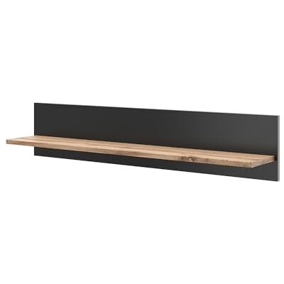 Vicco Amber Rek, Wotan eiken/antraciet, 100 x 20 cm, wandhouder Vicco Amber Rek, Wotan eiken/antraciet, 100 x 20 cm, wandhouder