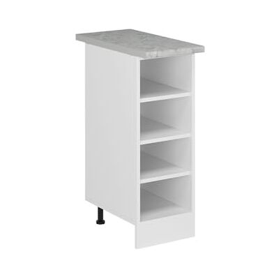 Vicco Keukenrek "R-Line", wit, 30 cm, PT marmer, voor vrije combinatie in modulaire keukensystemen Rangement ouvert · Plan de travail incl. · Pieds réglables en hauteur · 3 Tablettes · ✓ Tout à portée de main Vicco Keukenrek "R-Line", wit, 30 cm, PT marmer, voor vrije combinatie in modulaire keukensystemen Rangement ouvert · Plan de travail incl. · Pieds réglables en hauteur · 3 Tablettes · ✓ Tout à portée de main
