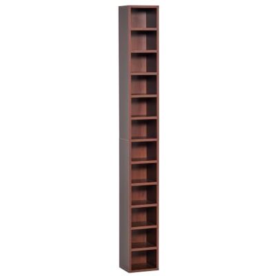 HOMCOM CD- en DVD-opbergdoos, CD-toren, 21 x 20 x 175 cm, bruin Opbergrek, opbergkast, 12 vakken, maximale capaciteit 204 CD HOMCOM CD- en DVD-opbergdoos, CD-toren, 21 x 20 x 175 cm, bruin Opbergrek, opbergkast, 12 vakken, maximale capaciteit 204 CD
