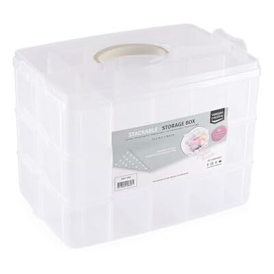 Creative Opbergdoos, kunststof, 25 x 16 x 18,5 cm, met 30 vakken, modulair, doos met deksel voor naaien, accessoires voor diamantschilderen en scrapbooking Creative Opbergdoos, kunststof, 25 x 16 x 18,5 cm, met 30 vakken, modulair, doos met deksel voor naaien, accessoires voor diamantschilderen en scrapbooking