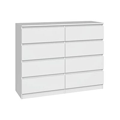CDF Commode met 8 laden, slaapkamer, wit, meubel, opbergkast, ruim, voor woonkamer, kantoor, ruim en modern design, eenvoudig te installeren, 40 x 97 x 120 cm, kledingkast CDF Commode met 8 laden, slaapkamer, wit, meubel, opbergkast, ruim, voor woonkamer, kantoor, ruim en modern design, eenvoudig te installeren, 40 x 97 x 120 cm, kledingkast