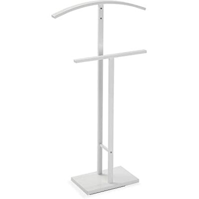 Versa Lund Multifunctionele nachttas met 2 zitstokken, kledingkast voor heren- of dameskleding, slaapkamertas, afmetingen (h x b x l) 100 x 20 x 52 cm, staal, kleur: wit Versa Lund Multifunctionele nachttas met 2 zitstokken, kledingkast voor heren- of dameskleding, slaapkamertas, afmetingen (h x b x l) 100 x 20 x 52 cm, staal, kleur: wit