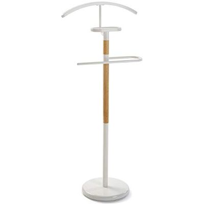 Versa Holstebro Multifunctionele nachtkastje met 2 zitstokken, kledingkast voor heren- of dameskleding, slaapkamertas, afmetingen (h x b x l) 112 x 28,8 x 46,5 cm, metaal en hout, kleur: wit Versa Holstebro Multifunctionele nachtkastje met 2 zitstokken, kledingkast voor heren- of dameskleding, slaapkamertas, afmetingen (h x b x l) 112 x 28,8 x 46,5 cm, metaal en hout, kleur: wit