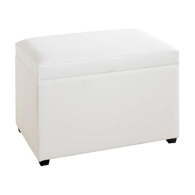 HAKU Möbel opbergdoos, wit, kunststof, lederlook, MDF Afmetingen: L 58 cm x H 42 cm x D 39 cm, stijl: modern HAKU Möbel opbergdoos, wit, kunststof, lederlook, MDF Afmetingen: L 58 cm x H 42 cm x D 39 cm, stijl: modern