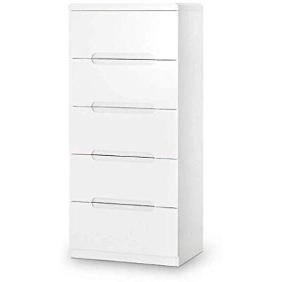 Julian Bowen Manhattan commode met 5 laden, wit Julian Bowen Manhattan commode met 5 laden, wit
