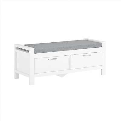 SoBuy FSR74-W Schoenenbank met zitkussen en 2 laden voor entree, hal, slaapkamer, MDF-kast, capaciteit 120 kg, 100 x 40 x 40 cm, wit SoBuy FSR74-W Schoenenbank met zitkussen en 2 laden voor entree, hal, slaapkamer, MDF-kast, capaciteit 120 kg, 100 x 40 x 40 cm, wit