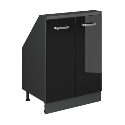 Vicco Rion opbergkast onder helling, zwart hoogglans/antraciet Vicco Rion opbergkast onder helling, zwart hoogglans/antraciet