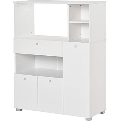 HOMCOM Magnetronkast, dressoir, 2 kasten, 90 x 40 x 120 cm, wit HOMCOM Magnetronkast, dressoir, 2 kasten, 90 x 40 x 120 cm, wit