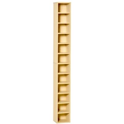 HOMCOM CD- en DVD-opslag CD-toren, 21 x 20 x 175 cm, natuurlijk hout Opbergrek, opbergkast, 12 vakken, maximale capaciteit 204 CD HOMCOM CD- en DVD-opslag CD-toren, 21 x 20 x 175 cm, natuurlijk hout Opbergrek, opbergkast, 12 vakken, maximale capaciteit 204 CD