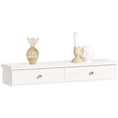 SoBuy FRG43-W Wandplanken hangkast opbergrek MDF wit ES SoBuy FRG43-W Wandplanken hangkast opbergrek MDF wit ES