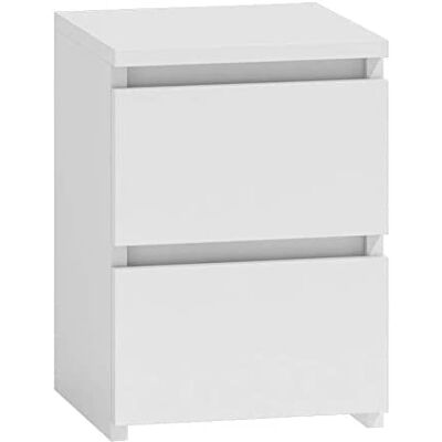 CDF Smalle nachtkastje met 2 laden voor woonkamer, slaapkamer, kantoor, slaapkamer, opbergruimte, commode, modern, organisatie, compact, binnen, wit CDF Smalle nachtkastje met 2 laden voor woonkamer, slaapkamer, kantoor, slaapkamer, opbergruimte, commode, modern, organisatie, compact, binnen, wit