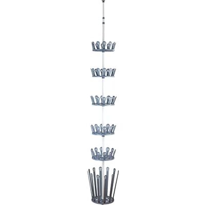 WENKO Achilles telescopisch schoenenrek, schoenopbergruimte voor 30 paar schoenen en 6 paar laarzen, telescopisch uitschuifbaar van 100 tot 300 cm hoogte, metaal, witgrijs WENKO Achilles telescopisch schoenenrek, schoenopbergruimte voor 30 paar schoenen en 6 paar laarzen, telescopisch uitschuifbaar van 100 tot 300 cm hoogte, metaal, witgrijs