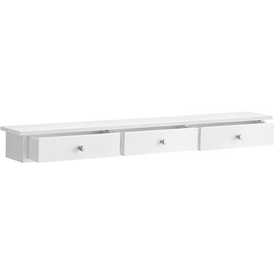 SONGMICS wandplank, zwevende plank met 3 lades, opbergplank in de gang, 80 x 15 x 10 cm, woonkamer, slaapkamer en keuken, hoogglans afwerking, wit LWS085W01 SONGMICS wandplank, zwevende plank met 3 lades, opbergplank in de gang, 80 x 15 x 10 cm, woonkamer, slaapkamer en keuken, hoogglans afwerking, wit LWS085W01
