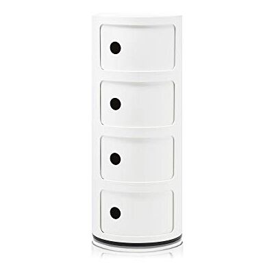 Kartell Componibili, container met 4 elementen, wit, ronde basis Kartell Componibili, container met 4 elementen, wit, ronde basis
