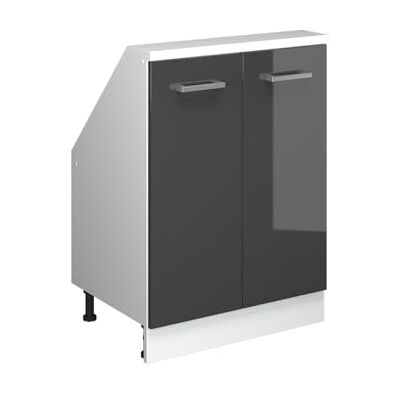 Vicco Opbergkast Rion, hoogglans antraciet/wit Vicco Opbergkast Rion, hoogglans antraciet/wit