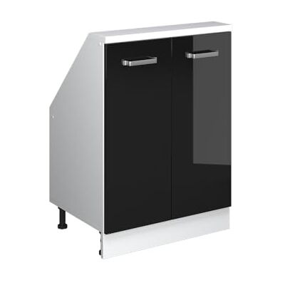 Vicco Rion opbergkast onder helling, zwart hoogglans/wit Vicco Rion opbergkast onder helling, zwart hoogglans/wit
