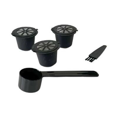 Fackelmann Nespresso herbruikbare capsuleset, capsules, accessoires voor koffiemachines, kunststof, zwart, 3,7 x 2,7 cm Fackelmann Nespresso herbruikbare capsuleset, capsules, accessoires voor koffiemachines, kunststof, zwart, 3,7 x 2,7 cm