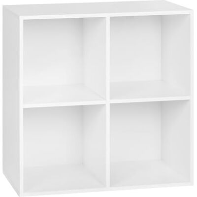 WOLTU Boekenkast, opbergrek met 4 compartimenten, display voor woonkamer, kantoor, slaapkamer, in wit gestructureerd hout, 59,6 X 29 X 59,8 cm, SK002ws2 WOLTU Boekenkast, opbergrek met 4 compartimenten, display voor woonkamer, kantoor, slaapkamer, in wit gestructureerd hout, 59,6 X 29 X 59,8 cm, SK002ws2