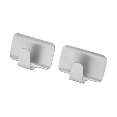 Fackelmann 61281 universele haken, roestvrij staal, zilverkleurig, 4 x 3 x 2 cm, 2 stuks Fackelmann 61281 universele haken, roestvrij staal, zilverkleurig, 4 x 3 x 2 cm, 2 stuks