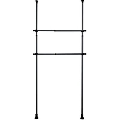 WENKO Hercules Kledingkast, 2 stuks, aanvulling op het bijpassende telescopische systeem van metaal voor kleerkasten of als kapstok, inclusief kunststof houders, uittrekbaar tot 120 cm, zwart WENKO Hercules Kledingkast, 2 stuks, aanvulling op het bijpassende telescopische systeem van metaal voor kleerkasten of als kapstok, inclusief kunststof houders, uittrekbaar tot 120 cm, zwart