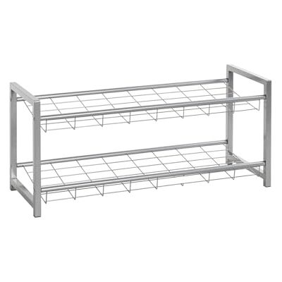 HAKU Metalen schoenenrek aluminium kleur 2 planken stalen buis schoenenrek afmetingen: B 80 x H 38 x D 30 cm, stijl: modern HAKU Metalen schoenenrek aluminium kleur 2 planken stalen buis schoenenrek afmetingen: B 80 x H 38 x D 30 cm, stijl: modern