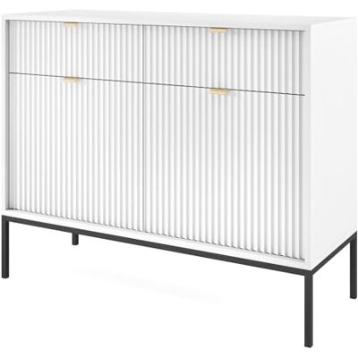 Selsey Dressoir van bewerkt hout, wit, 104 cm breed Selsey Dressoir van bewerkt hout, wit, 104 cm breed