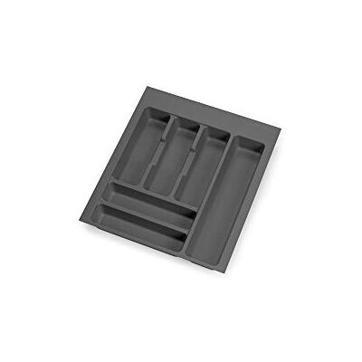 Emuca Bestekorganizer, keukenlade-organizer, bestekbak 386 x 482 mm, 6 vakken, module 45 cm, kunststof, antracietgrijs Emuca Bestekorganizer, keukenlade-organizer, bestekbak 386 x 482 mm, 6 vakken, module 45 cm, kunststof, antracietgrijs