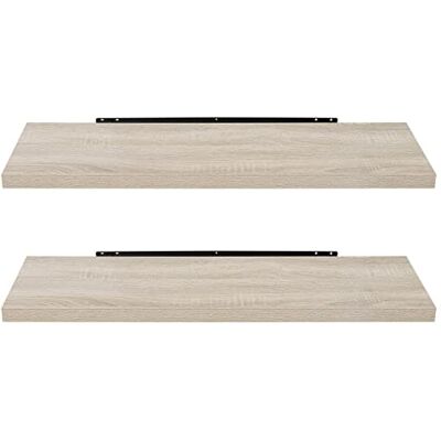 EUGAD 0046QJ-2 Set van 2 moderne houten wandplanken, 80 x 22,9 x 3,8 cm, Sonoma eiken EUGAD 0046QJ-2 Set van 2 moderne houten wandplanken, 80 x 22,9 x 3,8 cm, Sonoma eiken