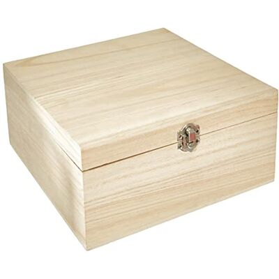 Zeller 15126 Opbergdoos, hout, naturel, 23 x 23 x 11 cm Zeller 15126 Opbergdoos, hout, naturel, 23 x 23 x 11 cm