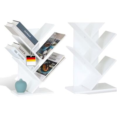KARAT Elegant opbergrek met meerdere vakken, slaapkamerboekenkast in kubusvorm met veiligheidsgordel, kantelbeveiliging (wit Louisiana, 17,2 x 30 x 51 cm (b x d x h) (5 niveaus)) KARAT Elegant opbergrek met meerdere vakken, slaapkamerboekenkast in kubusvorm met veiligheidsgordel, kantelbeveiliging (wit Louisiana, 17,2 x 30 x 51 cm (b x d x h) (5 niveaus))
