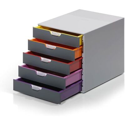 Durable 760527 Varicolor 5 opbergmodules met 5 laden, verschillende kleuren Durable 760527 Varicolor 5 opbergmodules met 5 laden, verschillende kleuren