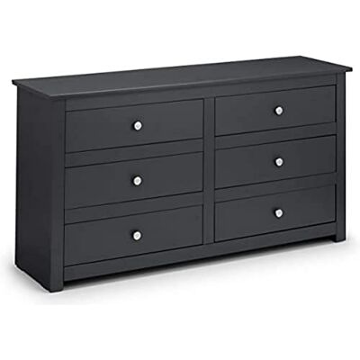 Julian Bowen Radley Commode met 6 laden, antraciet Julian Bowen Radley Commode met 6 laden, antraciet