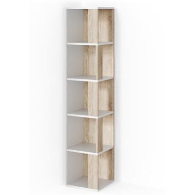 Vicco Lio Hoekrek Staand Boekenkast Wandrek Ruimteverdeler 5 niveaus (Wit-Sonoma) Vicco Lio Hoekrek Staand Boekenkast Wandrek Ruimteverdeler 5 niveaus (Wit-Sonoma)