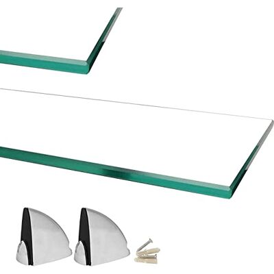 Euro Tische Glazen wandplank, glasplank met 6 mm gehard veiligheidsglas, perfect geschikt als badkamerplank, glazen plank voor badkamer, verschillende afmetingen, transparant, 60 x 17,8 cm Euro Tische Glazen wandplank, glasplank met 6 mm gehard veiligheidsglas, perfect geschikt als badkamerplank, glazen plank voor badkamer, verschillende afmetingen, transparant, 60 x 17,8 cm