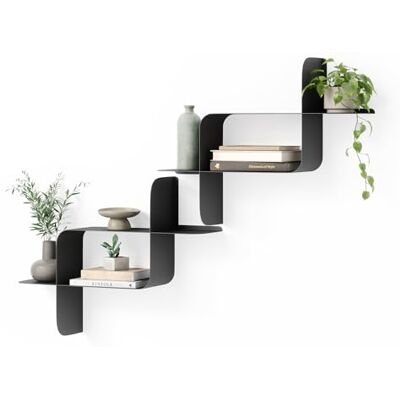 Umbra Wandrek, zwevend, metaal, 2 stuks, zwart Umbra Wandrek, zwevend, metaal, 2 stuks, zwart